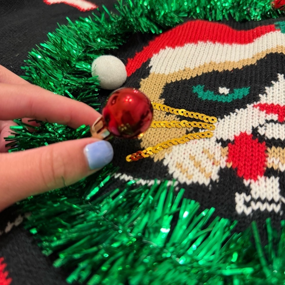 Festive Black and Red Holiday Sweater Christmas Sweater - Picture 4 of 6